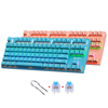 BAJEAL K300 87 touches clavier mécanique filaire USB échangeable à chaud bleu Swtich Colorful LED clavier de jeu rétro-é