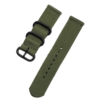Bakeey 20mm toile Nylon montre Bande bracelet noir boucle style militaire pour montre intelligente BW-HL1 / Samsung S3