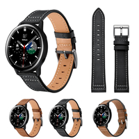 Bakeey 20MM Universal Silver Fermoir Montre En Cuir Bande Remplacement Du Bracelet Pour Samsung Galaxy Watch4 Classic
