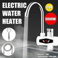 Bakeey 220V 3000W robinet deau chaude électrique LED affichage chauffage instantané cuisine chauffe-eau en acier in
