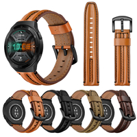 Bakeey 22mm première couche Double quille bracelet de remplacement en cuir véritable montre intelligente Bande pour Huaw