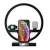 BAKEEY 3 en 1 10w chargeur sans fil lampe de table de bureau Led veilleuse montre Qi aimant magnétique pour Iphone 11 12