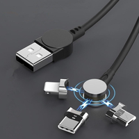 Bakeey 3 en 11 180 degrés rotatif Type C Micro USB 3.5A câble de données magnétique rotatif à charge rapide pour iPhone
