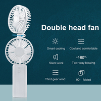 Bakeey 3000 / 4000mAh ventilateur dété USB Rechargeable Portable Double tête ventilateur refroidisseur à main Mini