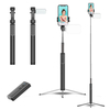 Bakeey 360 Degrés Rotation Mini Télescopique Bluetooth Smart Timer Selfie Stick avec LED Lumière de Remplissage