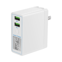 Bakeey 36W QC3.0 Dual USB LED Display Chargeur USB à charge rapide pour iPhone XS 11Pro Huawei P30 Pro P40 Mate 30 Mi10