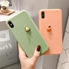 Bakeey 3D Candy Color Avocado Letter Pattern Soft TPU Housse de protection pour iPhone XS MAX XR X pour iPhone 7 6 6S 8