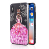 Bakeey 3D peinture étui de protection pour iPhone X/8/8 Plus/7/7 Plus / 6s Plus/6 Plus / 6s / 6 robe rose paillettes Bli