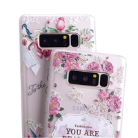 Bakeey 3D Relief Printing Fresh Flower Soft Housse de protection pour Samsung Galaxy Note 8