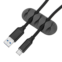 Bakeey 5 canaux TPR collant écouteurs Câble USB Cordon Enrouleur Wrap Desktop Câble Organisateur Titulaire de la gestion