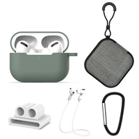 Bakeey 5 en 1 étui de rangement pour écouteurs antichoc en silicone antichoc avec sangle crochet porte-clés sac de range