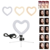Bakeey 6 pouces en forme de coeur LED anneau lumière dimmable froid chaud maquillage photographie vidéo flux en direct l