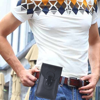 Bakeey 7 pouces Business Mobile Phone Waist Bag Dual-Layer Storage Money Coin Randonnée Sport Hommes Ceinture Sidebag Pa