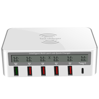 Bakeey 818PF 6 en 1 100W QC3.0 + PD18W Chargeur sans fil à chargement rapide de bureau intelligent pour iPhone 12 12 Pro