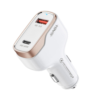 Bakeey 83W Chargeur de voiture USB 2 ports USB-C PD 65W + QC3.0 18W Prise en charge de la charge rapide AFC pour iPhone