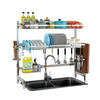 Bakeey Double Couche Cadre Principal 92cm Acier Inoxydable Couleur Originale Épais Évier Rack Acier Inoxydable Cuisine R