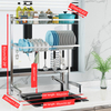 Bakeey Double-couche Cadre principal 92cm Acier inoxydable Couleur originale Évier épais Rack Évier de cuisine en acier