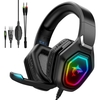 Bakeey F3 Casque de jeu USB 3, 5 mm RGB LED Casque filaire stéréo avec basses légères avec micro Casques de joueur pour P