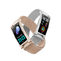 Bakeey F8 bracelet milanais métal Boday fréquence cardiaque moniteur de Cycle physiologique rejeter appel mode montre in