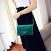 Bakeey femme décontracté en cuir verni petit sac carré chaîne téléphone sac à bandoulière sac de messager avec fente pou