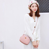 Bakeey Femmes Loisirs Sac à bandoulière en cuir PU Petit sac rond Sac à bandoulière avec trou pour écouteurs