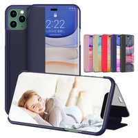 Bakeey Flip Bumper Window View avec support pliable Etui de protection en cuir PU pour iPhone 11 Pro Max 6, 5 pouces