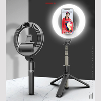 Bakeey L07 Bluetooth Selfie Ring Fill Light Contrôle sans fil Dimmable Camera Phone Ring Lamp avec trépied pour maquilla