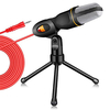 Bakeey Live Microphone Microphone de jeu Microphone filaire 3, 5 mm Microphone à condensateur stéréo avec support Trépied