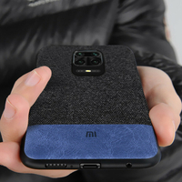Bakeey Luxury Fabric Splice Soft Etui de protection antichoc avec bord en silicone pour Xiaomi Redmi Note 9S / Xiaomi Re
