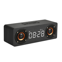 Bakeey M5C haut-parleur bluetooth réveil LED affichage de lécran appel vocal boîte en bois de haute qualité musique