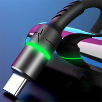 Bakeey Micro USB Type C 3A câble de données de charge rapide LED fil lumineux pour Mi10 9Pro Note 9S Huawei P30 P40 Pro