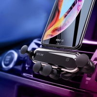 Bakeey Mise à niveau en métal Lien gravitationnel Verrouillage automatique Air Vent Support de téléphone de voiture pour
