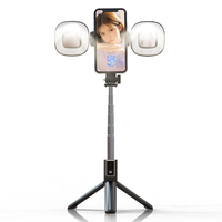 Bakeey P40S-F Mini trépied pliable sans fil Bluetooth Selfie Stick avec double LED Lumière de remplissage Obturateur de