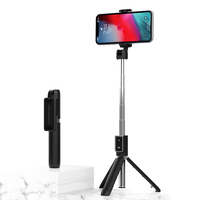 Bakeey P50 2 en 1 trépied pliable extensible bluetooth Selfie Stick pour iPhone 12 POCO X3 téléphone portable NFC