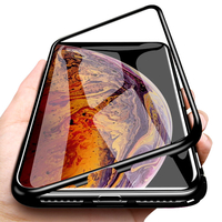 Bakeey Plating Étui de protection en verre trempé en métal à adsorption magnétique pour iPhone XS MAX XR X pour iPhone 7