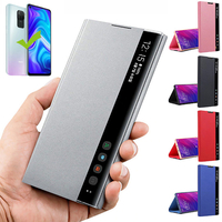 Bakeey pliable Flip Smart Sleep Window View Stand étui de protection en cuir PU pour Xiaomi Redmi Note 9/Redmi 10X 4G No