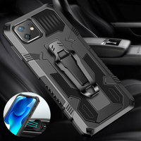 Bakeey pour iPhone 12 Pro Max / 12/12 Mini / 12 Pro Coque Double Couche Robuste Armor Magnétique avec Clip de Ceinture S