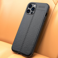Bakeey pour iPhone 12 Pro Max étui motif Litchi avec lentille Protector cuir PU antichoc + TPU Soft Pro étui protecteur