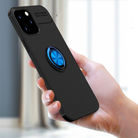 Bakeey pour iPhone 12 Pro/12 Coque Support de bague magnétique rotative à 360º Soft Silicone antichoc Pro Coque arrière