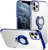 Bakeey pour iPhone 12 Pro/12 étui placage transparent avec support de bague antichoc Soft TPU Pro étui protecteur couver
