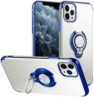 Bakeey pour iPhone 12 Pro/12 étui placage transparent avec support de bague antichoc Soft TPU Pro étui protecteur couver