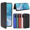 Bakeey pour OnePlus 8T étui en fibre de carbone motif à rabat magnétique avec fentes pour cartes multiples support de po