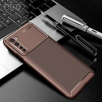 Bakeey pour OnePlus Nord Case Motif de luxe en fibre de carbone avec protecteur dobjectif Etui de protection en sil