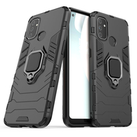 Bakeey pour OnePlus étui Nord N100 Armor magnétique antichoc avec support de bague de doigt à rotation 360 support étui