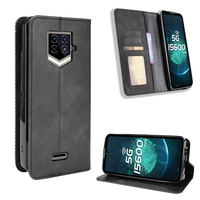 Bakeey pour Oukitel WP15 étui à rabat magnétique avec plusieurs fentes pour cartes portefeuille support pliable en cuir