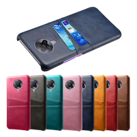 Bakeey pour Poco F2 Pro étui de luxe avec double fentes pour cartes pare-chocs en cuir PU antichoc + PC Pro étui protect