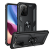 Bakeey pour POCO F3 Global Version Etui Armor Pare-chocs Magnétique Antichoc avec Support de Bague de Rotation 360 Suppo