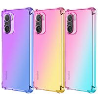 Bakeey pour POCO F3 Global Version Etui dégradé de couleur avec airbag aux quatre coins antichoc translucide Soft Etui d