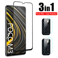 Bakeey pour POCO M3 Accessoires Protecteur décran en verre trempé anti-explosion à colle complète + 2 pièces HD Pro