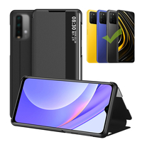 Bakeey pour POCO M3 étui magnétique pliable à rabat intelligent sommeil fenêtre vue support étui de protection en cuir P